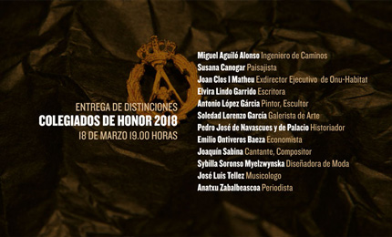 Entrega de insignias a los Colegiados de Honor 2018
