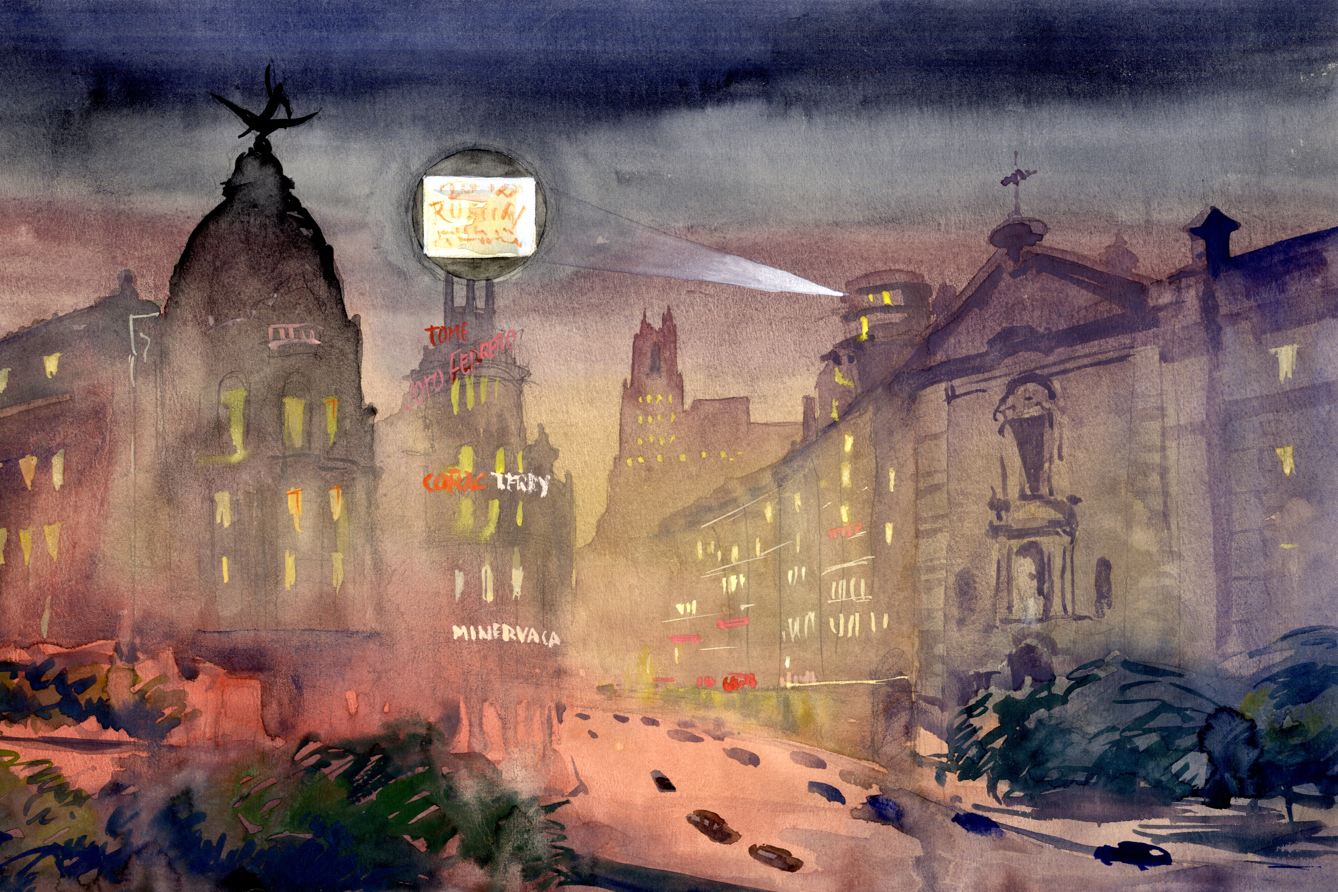 Acuarela de la Gran Vía 